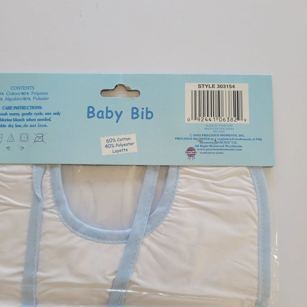 New Precious Moments‎ Baby Bib Vintage 2001 ABC Boy Blue 303154